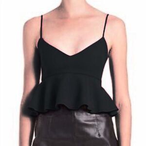 Nicholas Black Double Bonded Peplum Crop Top Size 4